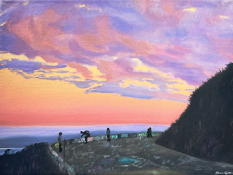 Oil painting titled Never Knows Best